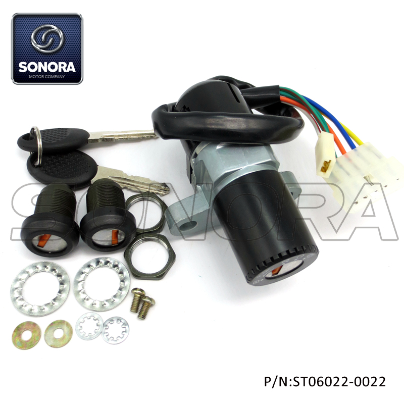 ST06022-0022 DERBI SENDA 5 wires lock set (3) ST06022-0022 DERBI SENDA Juego de cerraduras de 5 hilos (3)