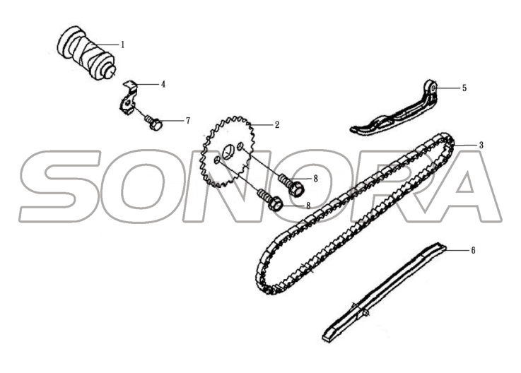 CAM SHAFT & CYL.HEAD L. SIDE COVER For LONGJIA CUBIERTA LATERAL LONGJIA EJE DE LEVAS Y CABEZAL IZQ.
