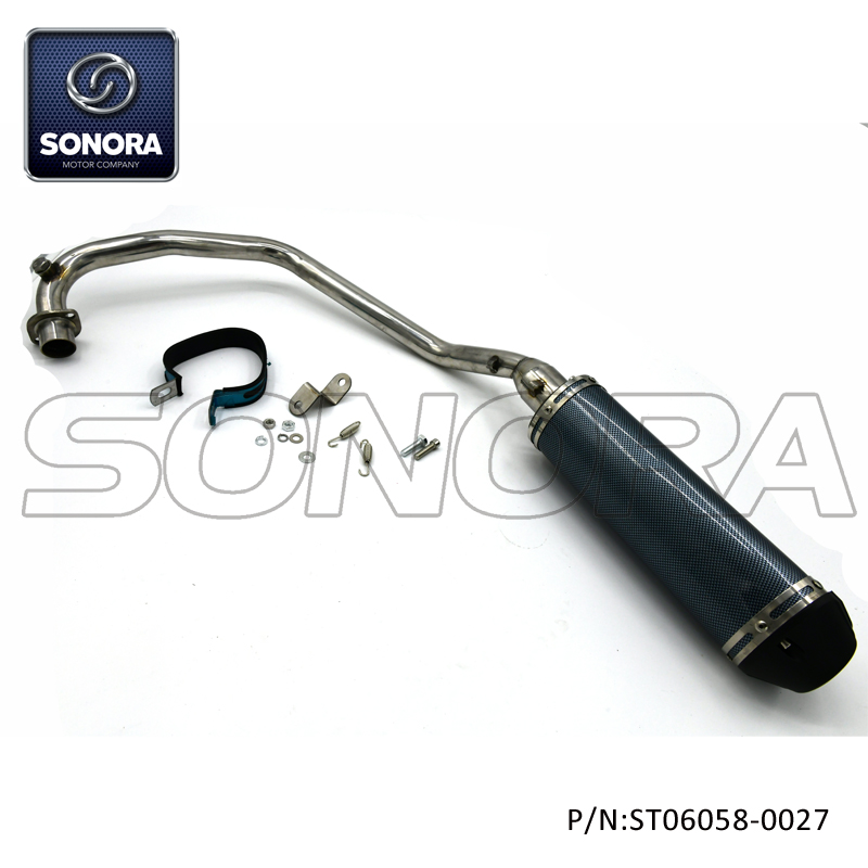Sported Exhaust with Carbon firber painting Escape deportivo con pintura Carbon firber