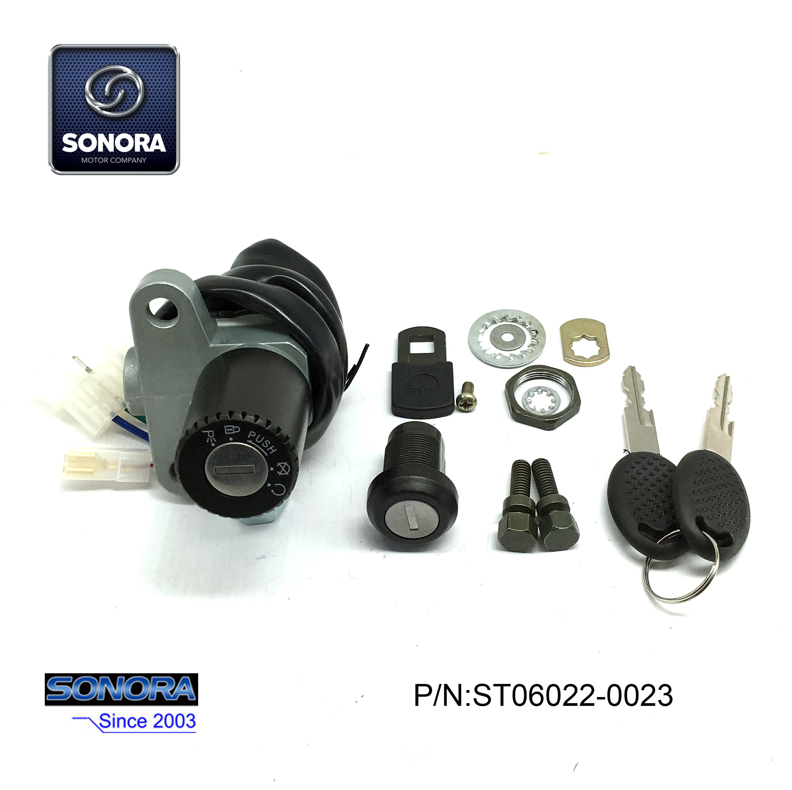 ST06022-0023 DERBI SENDA 3 wires lock set ST06022-0023 DERBI SENDA Juego de cerraduras de 3 hilos