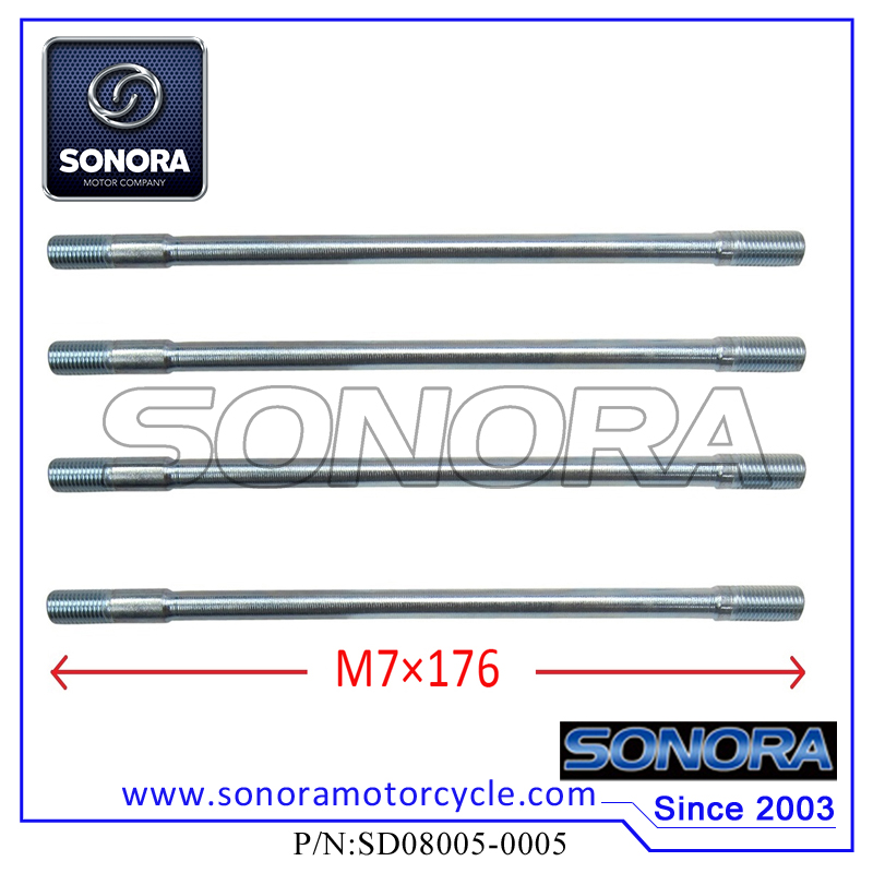 SD08005-0005 139QMA GY6-50 Cylinder Head Long Studs (M7Ã176) SD08005-0005 139QMA GY6-50 Espárragos largos de culata (M7Ã — 176)