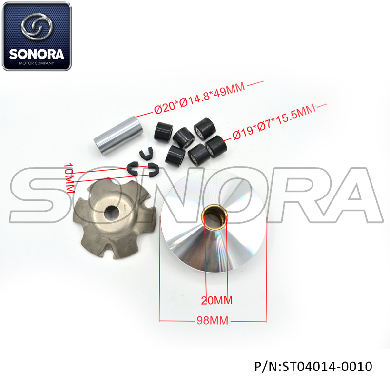 ST04014-0010 Variator for Piaggio Zip 50cc 4T (3) ST04014-0010 Variador para Piaggio Zip 50cc 4T (3)