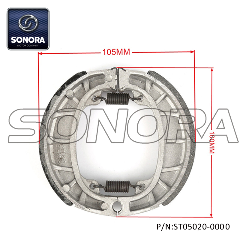ST05020-0000 GY6-50 139QMA Brake Shoes (9) ST05020-0000 GY6-50 139QMA Zapatas de freno (9)