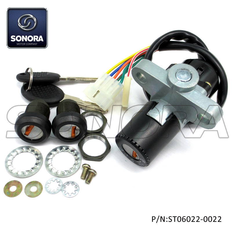 ST06022-0022 DERBI SENDA 5 wires lock set (1) ST06022-0022 DERBI SENDA Juego de cerraduras de 5 hilos (1)