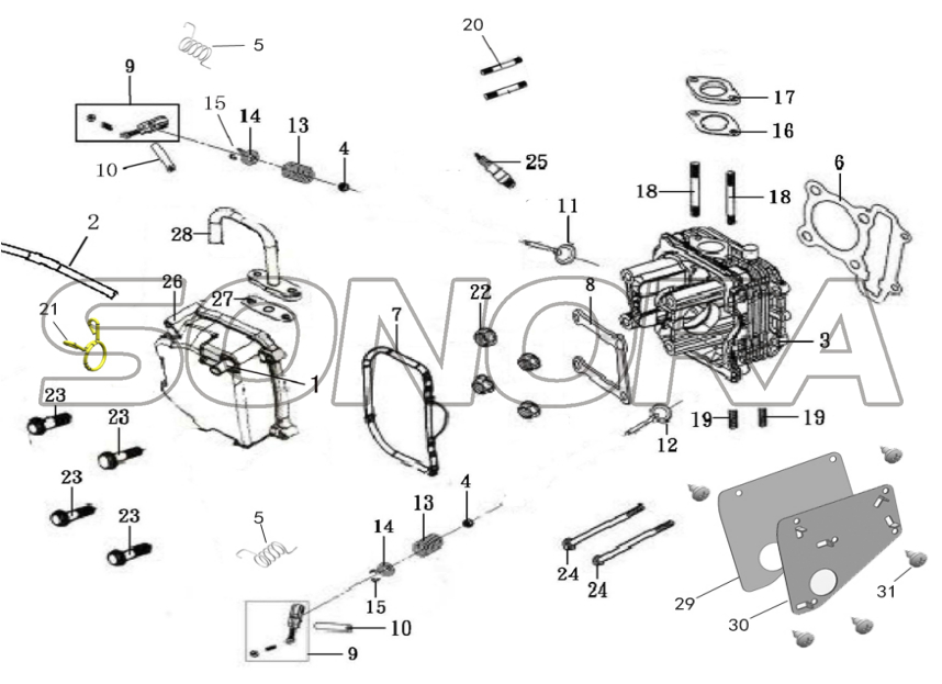 CYLINDER HEAD For LONGJIA CULATA DE CILINDRO para LONGJIA