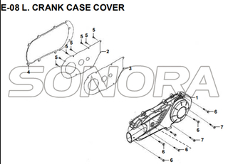 E-08 L. CRANK CASE COVER for XS175T SYMPHONY ST 200i Spare Part Top Quality