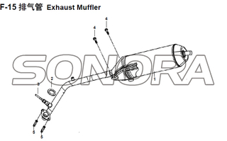 F-15 Exhaust Muffler XS150T-8 CROX For SYM Spare Part Top Quality