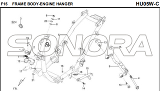 F15 FRAME BODY-ENGINE HANGER for HU05W-C MIO 50 Spare Part Top Quality