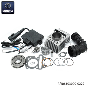 Vespa Sprint Primavera E5 Tuning ECU with gear set and 80CC 49MM cylinder black (P/N:ST03000-0222) Top Quality