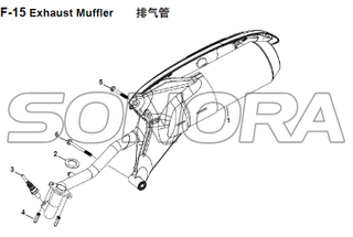 F-15 Exhaust Muffler for XS125T-16A Fiddle III Spare Part Top Quality