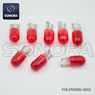 Bulb 12V 5W T10 Red (P/N:ST02001-0015) Top Quality