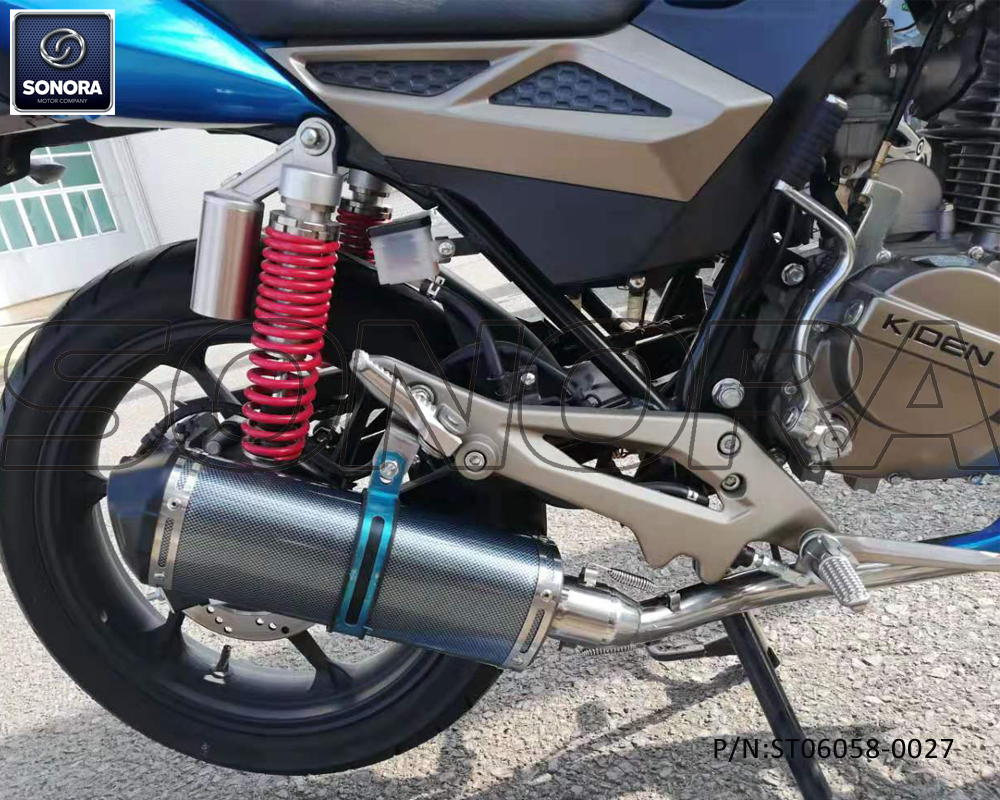 ZONTES, KIDEN Firefly 125 Sported Exhaust with Carbon firber painting (P/N:ST06058-0027) Top Quality
