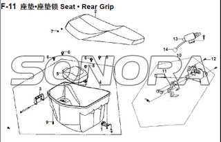 F-11 Seat Rear Grip XS150T-8 CROX For SYM Spare Part Top Quality