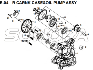 E-04 R CARNK CASE&OIL PUMP ASSY for XS175T SYMPHONY ST 200i Spare Part Top Quality