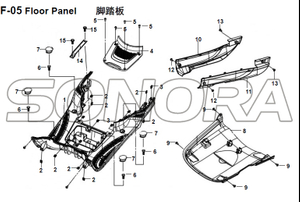 F-05 Floor Panel for XS125T-16A Fiddle III Spare Part Top Quality