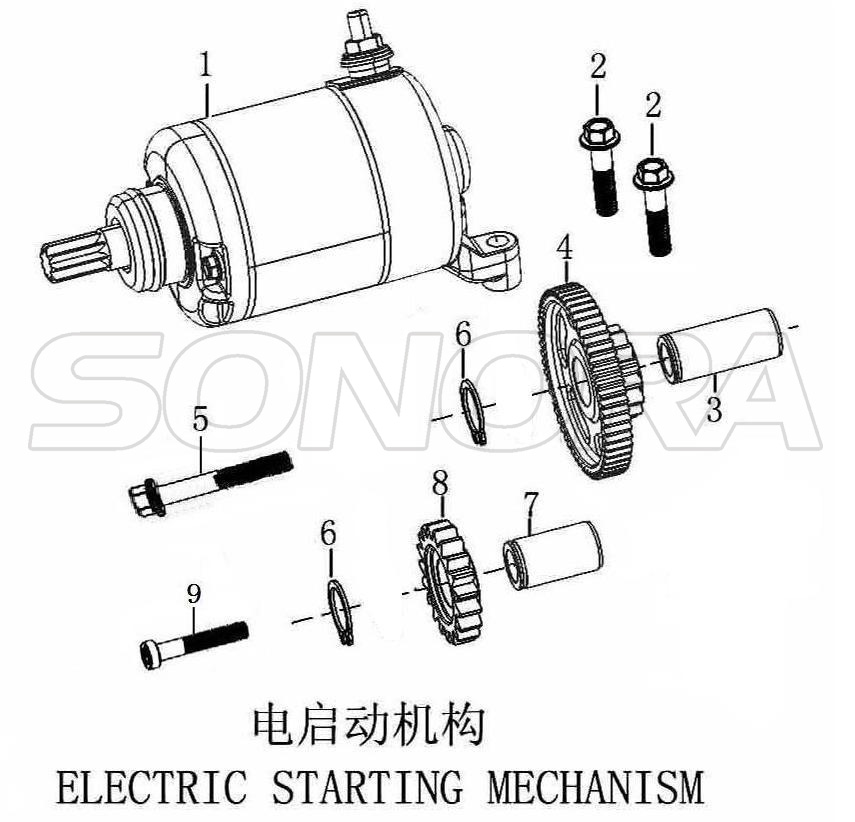 MECANISMO DE ARRANQUE EL&Eacute;CTRICO NC250