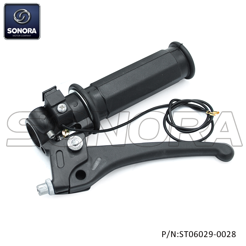 Right handle grip with lever for Piaggio Ciao（P/N:ST06029-0028） Top Quality 