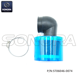Air filter 90 degrees 38mm blue cove（P/N:ST06046-0074）top Quality